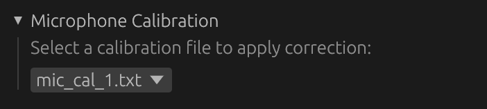 Microphone Calibration Selection
