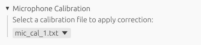 Microphone Calibration Selection