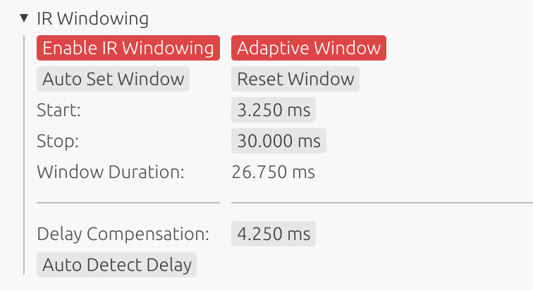 IR Windowing and Delay Compensation