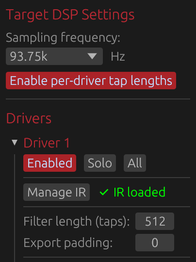 Per-Driver Tap Lengths Enabled