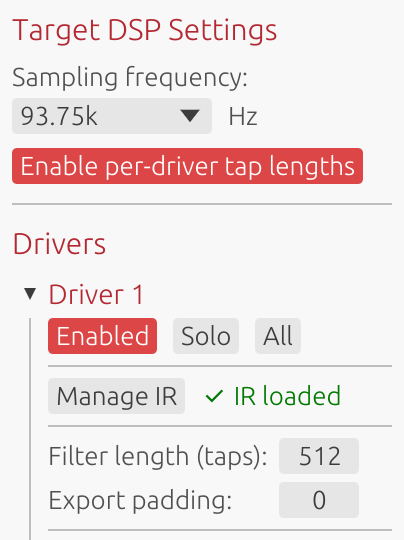 Per-Driver Tap Lengths Enabled