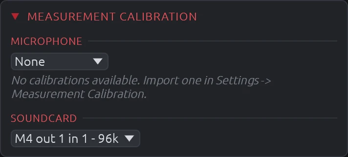 Microphone Calibration Selection
