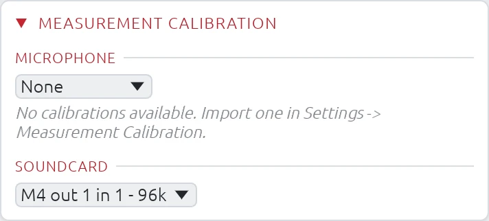 Microphone Calibration Selection
