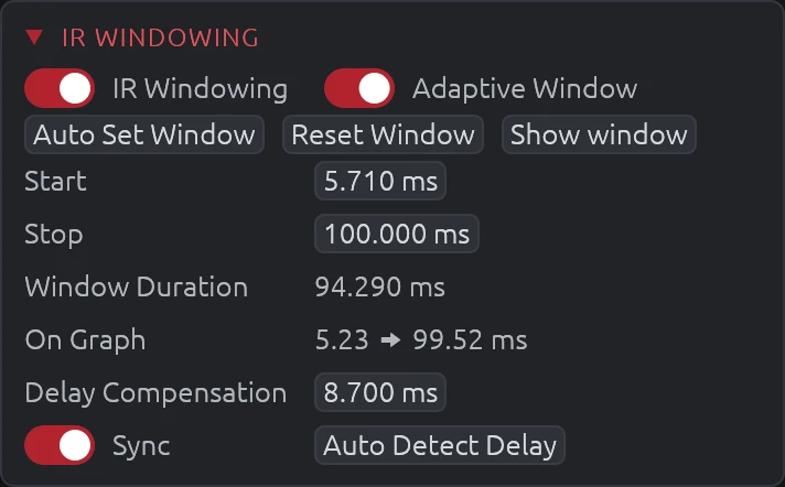 IR Windowing and Delay Compensation
