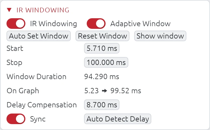 IR Windowing and Delay Compensation