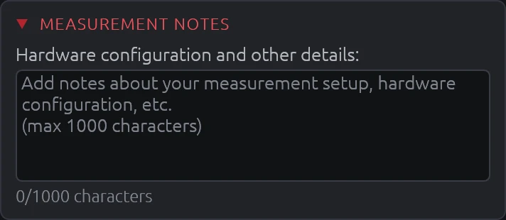 Measurement Notes
