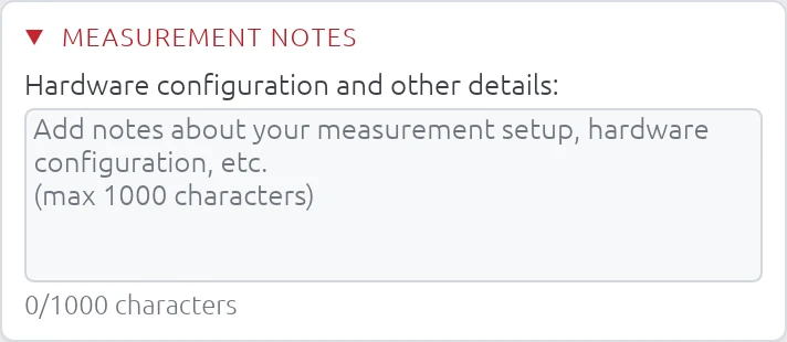 Measurement Notes