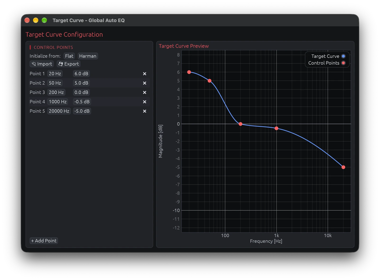 Target Curve Configuration