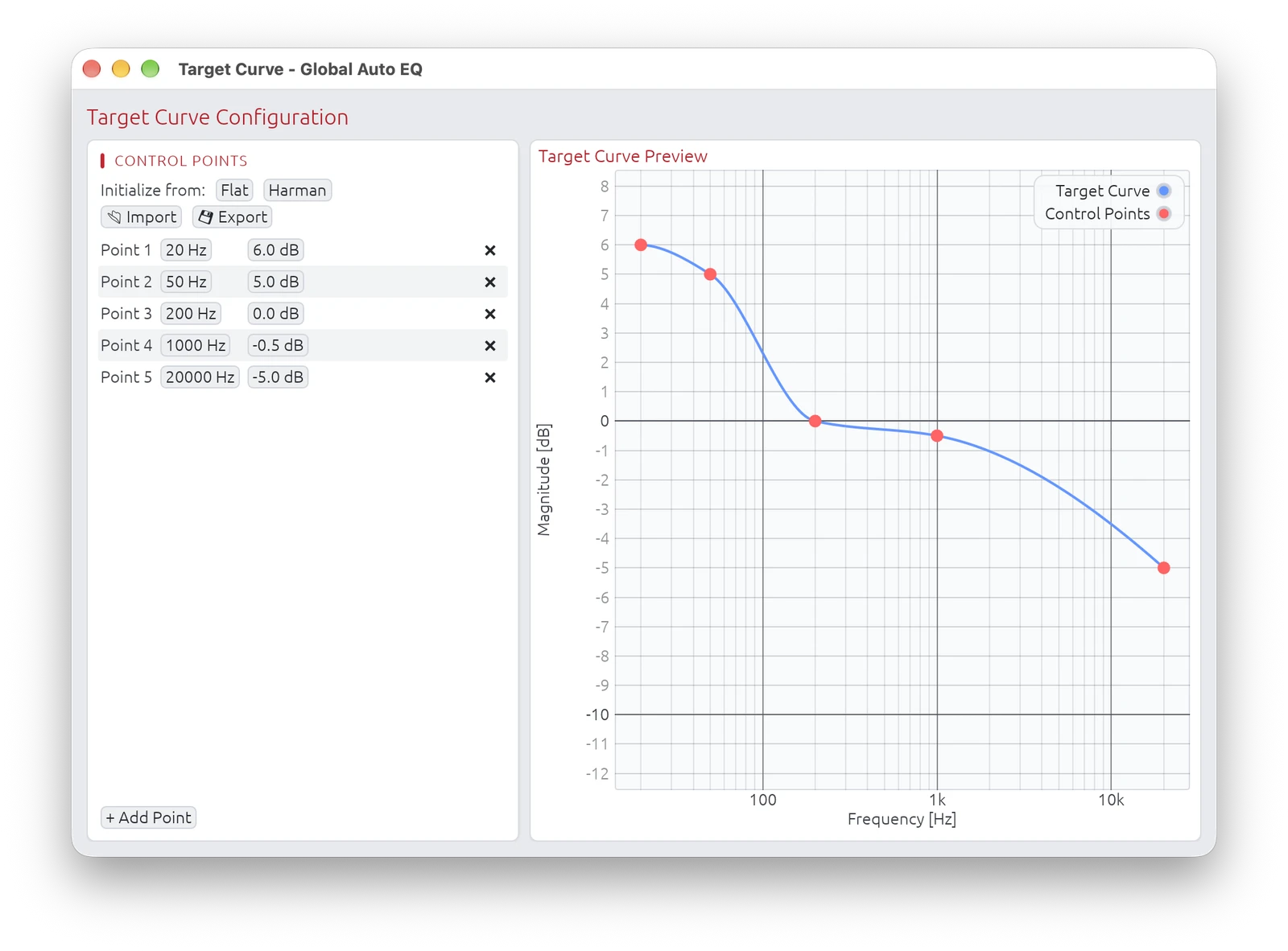 Target Curve Configuration