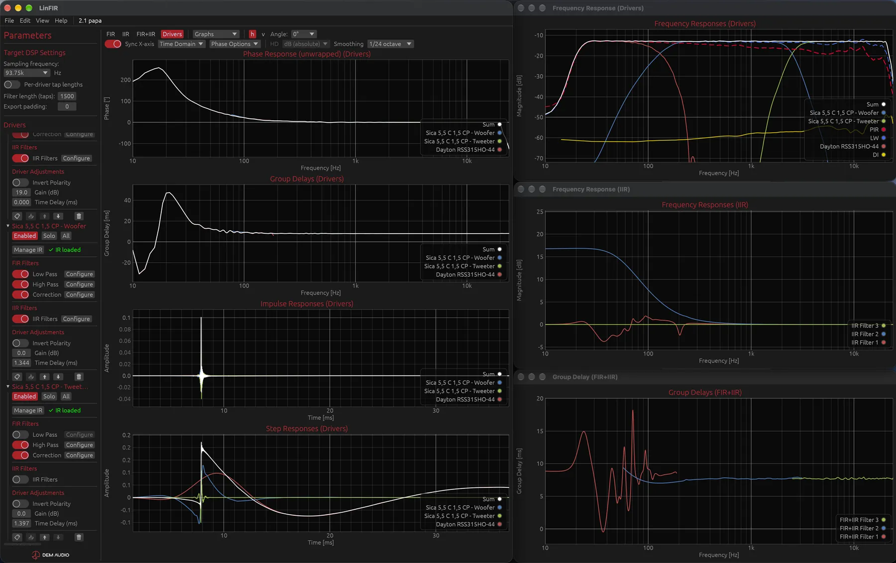 Graphs detached into separate windows for multi-screen setups.